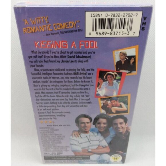 Kissing a Fool VHS Jason Lee David Schwimmer Mili Avital Doug Ellin Sealed - Picture 4 of 9